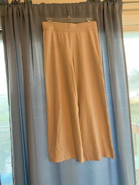 Sioni Wide-Leg Knit Pants in Tan